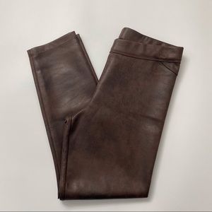 NWT!- Max Studio Dark Brown Faux Leather Leggings